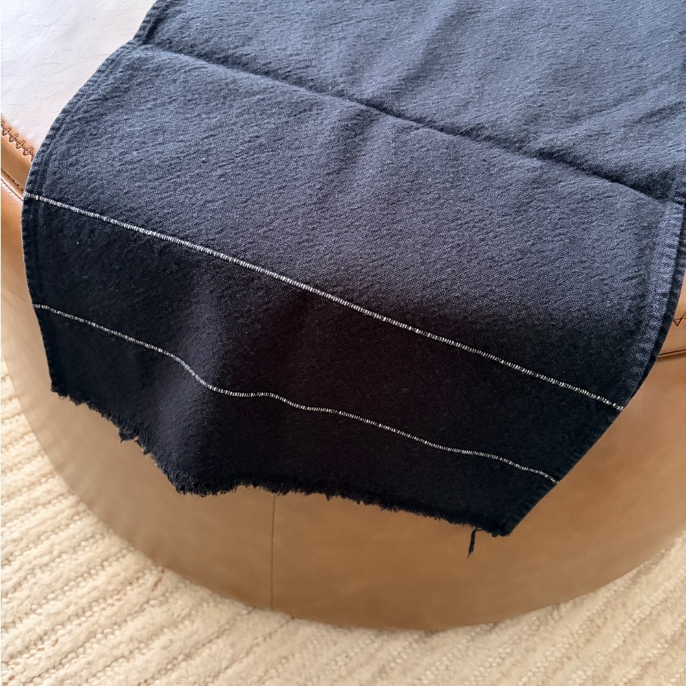 West Elm Black Cotton Table Runner